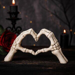 Skeleton Heart Hands Scupture